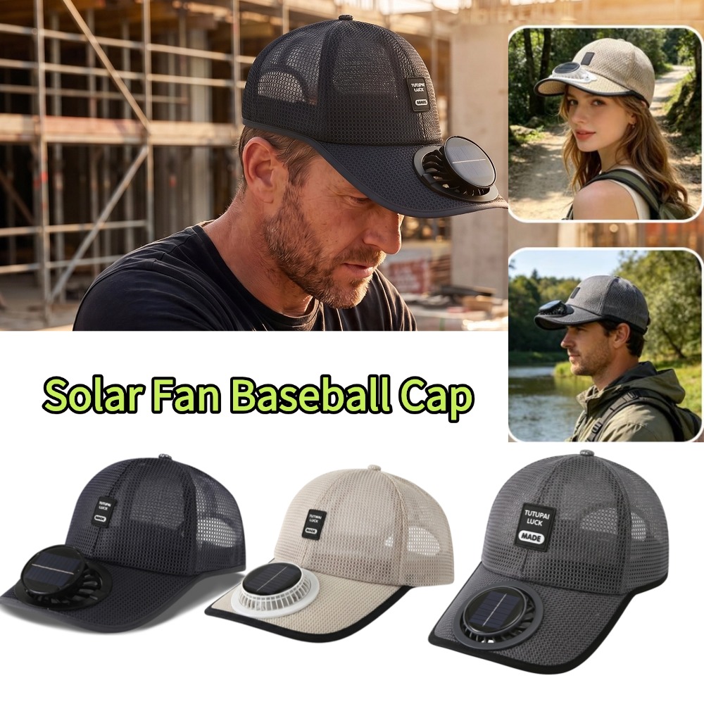 Outdoor Powersports - Cappello Unisex con Ventilatore Solare Ricaricabile,