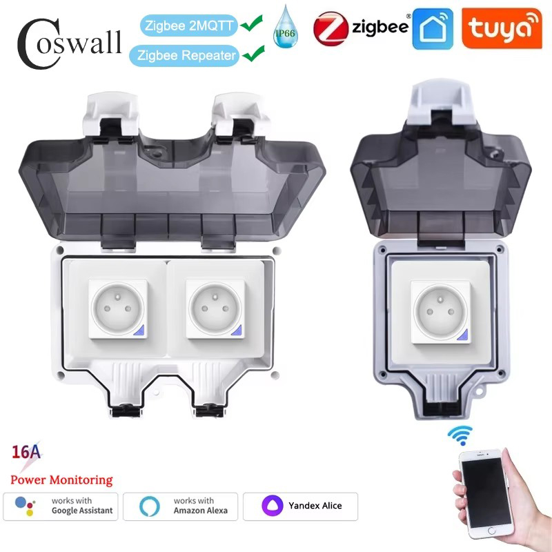 Outdoor Power Outlet Wifi - Coswall IP66 presa Standard francese impermeabile